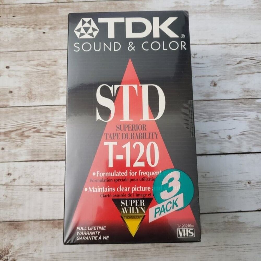 TDK STD T-120 Blank VHS 3 Pack - Brand New